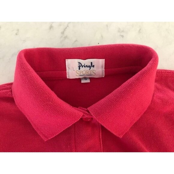 Vintage PRINGLE SPORTS Short Sleeve Golf Polo Shirt Mens Size Small Pink - Picture 3 of 8